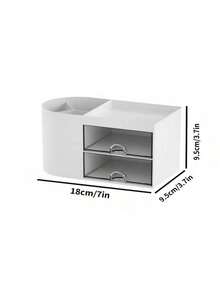 1pc Desktop Storage Box With Compartments, Practical Drawers, Perfect For Desk Organization, Multi-Functional Storage Box For Stationery, Office Supplies, Cosmetics, Pen Holder, Back To School Essentials - Multicolor - View 9
