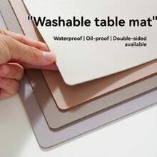 1 Piece Of Desk Mat, Waterproof And Oil-Resistant, Simple And High-End, PVC Leather Computer Mouse Pad And Study Desk Mat, Business Office Study Mat - Khaki - View 1