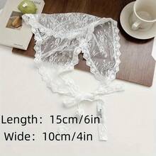 1pc Lace Mesh Triangular Scarf Headpiece, Vintage Waist Belt Apron Accessory, Fashionable & Charming, Hippie Cute, Multifunctional, Suitable For Vacation, Beach, Party, Wedding, Halloween, Christmas, Thanksgiving, New Year, Valentine's Day, St. Patrick's Day, Mother's Day, Back To School, Easter, Spring/Summer/Autumn/Winter - Multicolor - View 9