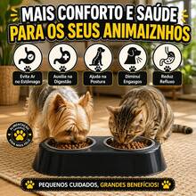 Double Pet Feeder/Waterer For Dogs And Cats, Stainless Steel Bowls, 450ml - Gấp đôi - Xem 5