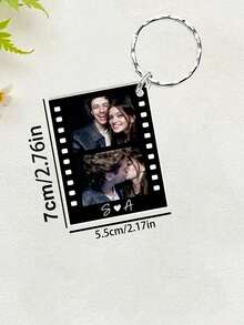Customized Photo Acrylic Keychain, Personalized Photo Strap Pendant, Couples Keychain, Anniversary Gift, Wedding - Photo Keychain - View 7