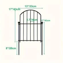 Decorative Garden Fence 17in X10ft 10/12 Pack Rustproof Metal No Dig Fence Animal Barrier Arched Flower Bed Edging Ornamental Wire Border Panel For Yard Patio Outdoor - Black - View 7