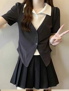 Women Tops - Dark Grey - View 5