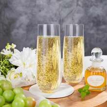 2/4/8/10/24入 266ml 透明壓克力派對杯，耐衝擊，透明壓克力香檳杯，適用於水、果汁、雞尾酒、葡萄酒和甜點。非常適合餐飲活動、大型場地、餐廳和婚禮，畢業季慶祝杯、生日派對、節日、情人節、聖誕節和除夕夜。[可重複使用] - 查看 4