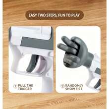 Fair Rock-Paper-Scissors Toy Gun, Stress Relief Gesture Game Toy For Young Adults - Gray Radish Rock-paper-scissors Gun (OPP Bag) - View 3