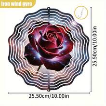 1件 3D「宇宙中的夢幻玫瑰」25.5cm/10in*25.5cm/10in 附旋轉掛鉤，360° DIY創意風轉輪，耐用金屬，節日動態藝術掛飾（不含吊墜），隨機款式 - A - 查看 3