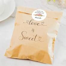 48/96入「Bake With Love」客製化貼紙 - 個性化心形烘焙標籤，附擀麵棍與攪蛋器圖案 - 防水防油，適用於烘焙食品包裝、父親節禮物 - 款4 - 查看 3