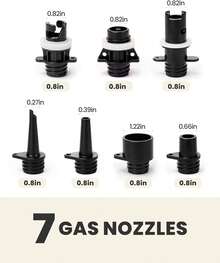 Paddle Board Pump Adapter Hose, Sup Pump Adaptor Kit With 7 Air Valve Nozzles And 3.3 Ft Hose, Electric Hand Air Pump Accessories Fit For Inflatable Stand Up Paddle Board/Boat/Tent/Pool/Mat - Black - View 3