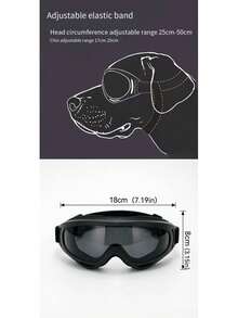 Adjustable Dog Goggles For Small, Medium & Large Breeds - Windproof & UV Protection Pet Sunglasses With Double Straps - Black - View 14