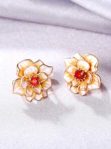 1 Pair Elegant Cubic Zirconia Stud Earrings, Designed For Women, Suitable For Weddings, Engagements, Anniversary Parties, Valentine's Day Gifts - 1# - View 8