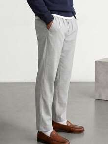 glestore Men's Retro "Old Money" Style Loose Fit Pants: Minimalist Fashion, Suitable For All Seasons, Perfect For Everyday Wear - Flint Stone - View 5