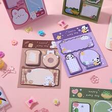 Notas adhesivas con formas de animales lindos, con patrones de animales, blocs de notas autoadhesivos, cuadernos exquisitos y compactos, adecuados para uso en la oficina y la escuela - Multicolor - Ver 2