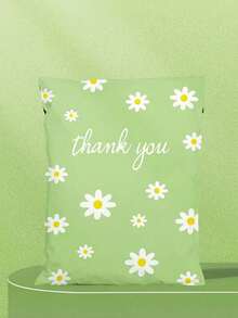 30/20/10/1入 大尺寸綠色雛菊印花防水自封式郵寄袋，附「Thank You」文字，耐撕裂信封，適用於衣物、耐用包裝袋，適合小企業、婚禮禮物、派對贈品、母親節禮物 - 多色 - 查看 2
