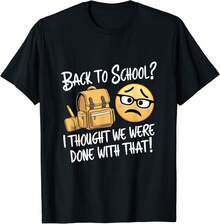 De Volta às Aulas - Camiseta Unissex Divertida para Estudantes Relutantes - Preto - Ver 1