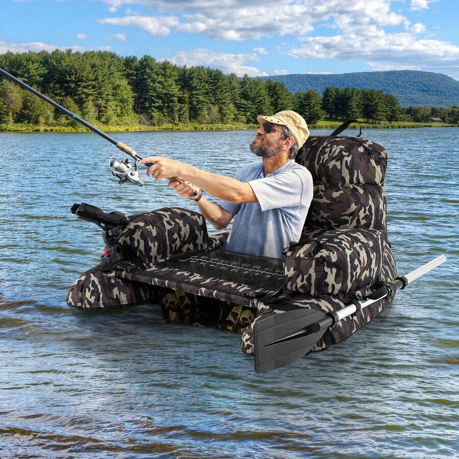 GOFLAME Fishing Float Tube Adult Belly Boat For Angling Fishing Boat With Fishing Rod Holder - Multicolor - View 1