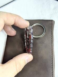 2D Flat, Creative Skull Demon Design Keychain Pendant, Decor For Backpack And Car Keys, Holiday Gift For Best Friends And Family, Fun Present - Old Gold - View 5