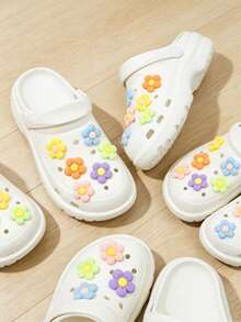 12 件彩色花朵装饰品，时尚、可爱、优雅的 DIY 鞋饰 - 彩色 - 查看 6