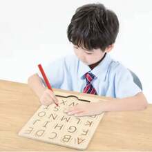 Tablero Didáctico De Madera Para Aprender A Trazar - letras - Ver 11