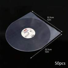 7/10/12 pulgadas Fundas interiores transparentes antiestáticas para discos de vinilo de 12 pulgadas, proporcionando protección para las colecciones de discos de vinilo LP. - 12 pulgadas, 50 unidades - Ver 12