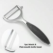 Stainless Steel Peeler For Kitchen, Multi-Function Potato And Apple Peeler, Fruit Scraper - Black - View 15
