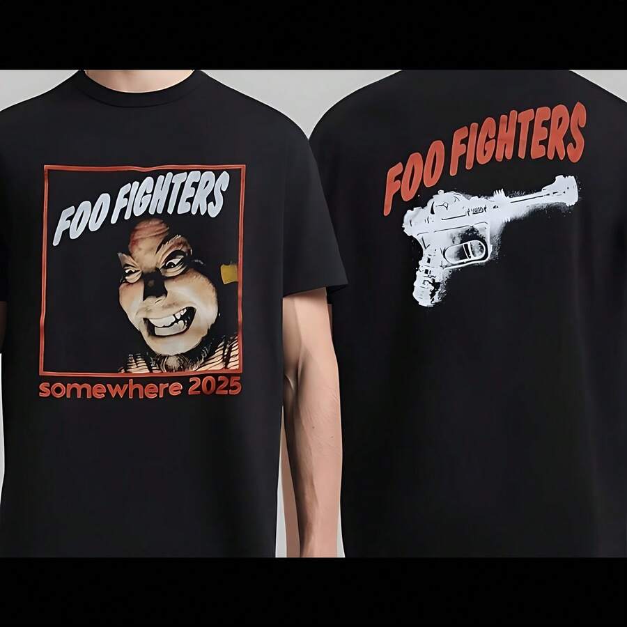 Foo FightersAAA Somewhere 2025 30th Tour Two Sided T-Shirt - Black - View 1