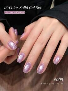 XEIJAYI 12 Colors Peach Blossom Cat Eye Pattern High Saturation Semi-Solid Nail Polish Gel, Suitable For Special Use In Nail Salons - Multicolor - View 9
