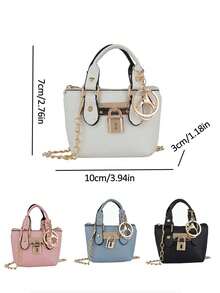 Mini Keychain Storage Bag, New Personalized Crossbody Handheld Small Square Bag Portable Small Coin Purse & Earphone Case, Hand-Carried Shoulder Crossbody Bag, Bag Charm Accessory, Fashion Versatile Mini Simple Cute Small Wallet, Creative Coin Purse Keychain Bag, Mini Version Bag, Pocket Wallet, Fashionable & Fun, Suitable For Shopping, Commuting, School, Office Workers, Travel Enthusiasts. - Multicolor - View 11