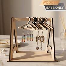 1pc Earring Organizer Holder With 6 Mini Clothes Hangers, Cute Wardrobe Style Earring Display Rack - Shelf - View 5