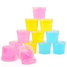 12 Peças Mini Conjunto de Slime de Cristal nas cores Vermelho, Verde, Azul, Rosa, Amarelo, Roxo, Adequado para Meninas, Lembrancinhas de Festa, Brinquedos Anti-Estresse para Meninos, Slime Macio DIY (30ml) - Multicolorido - Visão 9