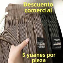 Pantalones casuales de pierna recta para hombre, pantalones largos deportivos resistentes a la suciedad, finos y ligeros para... - negro+marrón - Ver 1