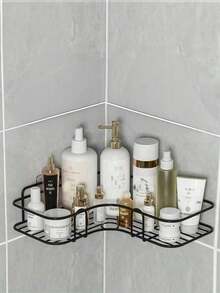 1 pieza Estante de almacenamiento triangular para baño, estante de almacenamiento para ducha, estante de almacenamiento triangular sin perforación para baño y cocina - Multicolor - Ver 10