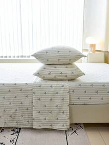 Set 2 Sarung Bantal Motif Garis-garis dengan Pita, Sangat Lembut & Bernapas, Tanpa Isi, Dapat Dicuci dengan Mesin, Gaya Gadis Manis, Cocok untuk Sarung Bantal Model Amplop di Kamar Tidur, Set Sarung Bantal Bernapas untuk Tempat Tidur di Kamar Asrama - Navy Blue - View 5