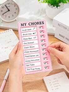 1PC/ To Do List Board With 10 Replaceable Cards, Reusable Checklist Memo Board, Portable Daily Planner, Task Management Reminder Chart, DIY Message Board For Home, Office, School, Travel, Study, Fitness & Habit Tracking - Self-discipline Check-in Device - View 9