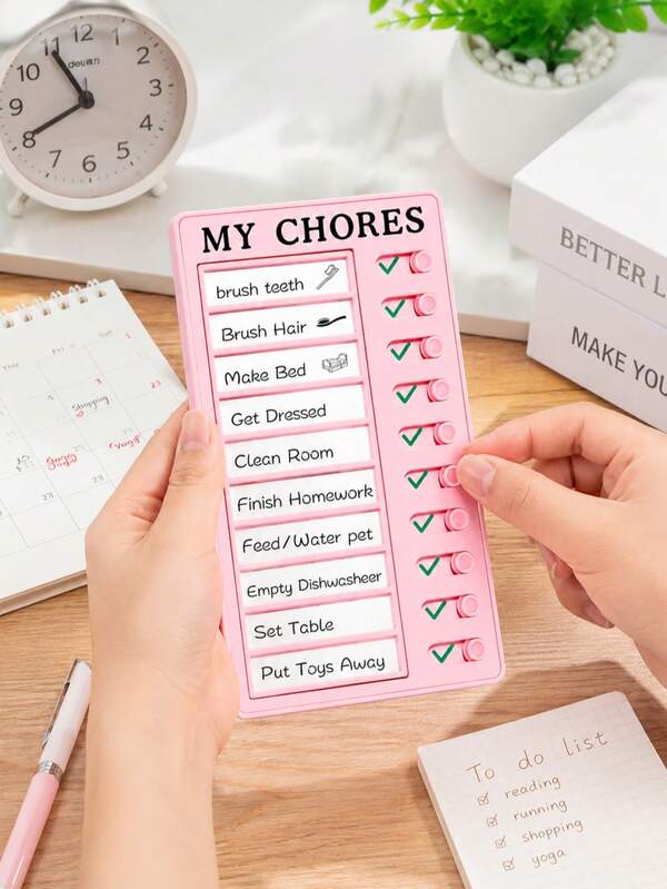 1PC/ To Do List Board With 10 Replaceable Cards, Reusable Checklist Memo Board, Portable Daily Planner, Task Management Reminder Chart, DIY Message Board For Home, Office, School, Travel, Study, Fitness & Habit Tracking