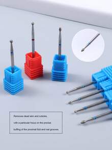 1pc Diamond Nail Drill Bits 3/32" Shank Cuticle Clean Bits Fine Medium Grit For Dead Skin Removing Manicure Pedicure Prep Nail Tool For Electric Nail Drill Machine - Multicolor - View 2