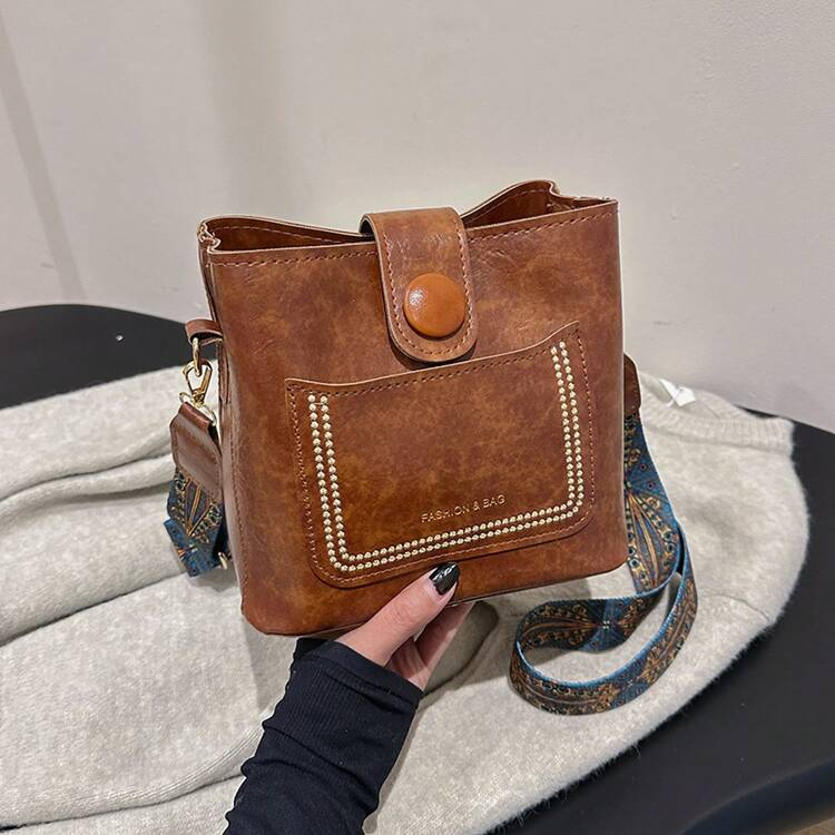 Women Crossbody - 咖色無掛件 - 查看 5