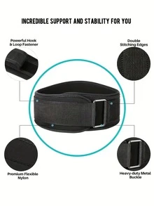 1pc Fitness Weightlifting Belt, Adjustable Waist And Back Support, Pressure Training Support Belt, Buckle Closure, Hand Wash Only, No Charging Required, Suitable For Squats, Dumbbells, Barbells, Fitness Training - Multicolor - View 6