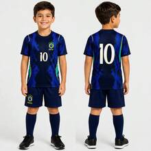 Brazilian National Team Style Kids' Uniform - azul negro 12 - Ver 1