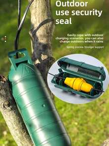 Weatherproof Outdoor Extension Cord Safety Cover - Durable Plastic, Electrician-Grade Waterproof Connector Box Cable Safety Junction Box Power Extension Cord Socket Protector - Green - View 3