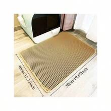 Double-Layer Hollow Cat Litter Mat - Easy To Clean Grid Design, Strong Odor Control, Prevent Litter Tracking, Pet Floor Protection Mat, Daily Hygiene For Cats - Multicolor - View 2