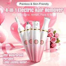 ALUSHEE 4-In-1 Electric Lady Shaver, Painless & Skin-Friendly Razor, Suitable For Bikini Line, Underarms, Face & Body, IPX7 Waterproof For Wet & Dry Use, Supports Type-C Fast Charging, Applicable For Full Body, Battery Capacity: 400mAh - View 7