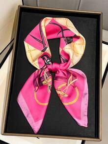 1 chiếc khăn satin in họa tiết thắt lưng cưỡi ngựa màu đen và vàng, kích thước 65*65cm, khăn vuông mỏng giả lụa, đa năng dùng làm khăn quàng cổ/khăn choàng/khăn thắt eo, phù hợp cho mọi mùa, sử dụng hàng ngày/dự tiệc/du lịch. - Nhiều màu - Xem 6