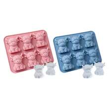 1/2個可愛高地牛矽膠模具，高地牛矽膠托盤，可愛冰塊模具適用於威士忌、雞尾酒、啤酒和飲料，可重複使用創意牛模具 - 彩色 - 查看 7