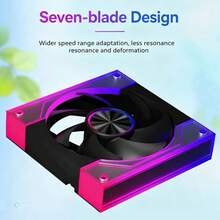 Panoramic Lens ARGB Case Fan, Low Noise Hydraulic Bearing With Anti-Vibration Pad Design, Temperature Control Computer Cooling Fan - 查看 4