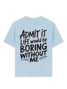 Tween Boy-Slogan Print T-Shirt, Suitable For Boys Outdoor Sports, Boys Spring/Summer Casual Versatile Top - Baby Blue - View 7