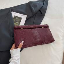 Bolso de mano moderno y versátil para mujer, estilo casual elegante con un toque de alta gama, bolso de hombro estiloso ideal para ir de compras, bolso tipo sobre de textura mate de alta gama, novedad de otoño 2026, bolso de mano elegante y a la moda para mujer. - Negro - Ver 9