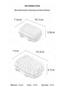 Kitchen Gadget | Dishwasher Cutlery Basket, Blue Rinse And Drain Basket For Easy Cleaning Of Various Small Tableware! - White - View 6