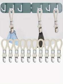 1pc Metal Towel Hook With Cotton Hanging Ring, Multi-Purpose Fabric Hook For Home, Kitchen, Bathroom - Multicolor - View 4