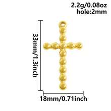 1pc Fashionable Punk Style 304 Stainless Steel Vacuum Electroplated Cross Pendant, Durable Cross Charm Suitable For Bag Decoration, DIY Jewelry Making, Necklace, Bracelet, Earrings - Picture - View 21
