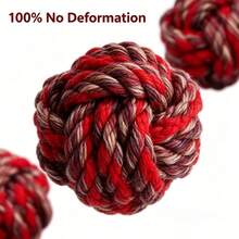 7 món đồ chơi dây thừng đan bền cho chó - Phù hợp cho chó nhỏ/vừa/lớn, chống nhai, làm sạch răng tương tác, bề mặt có vân, chắc chắn & bền lâu, phù hợp cho thú cưng năng động, làm từ chất liệu vải lanh - Đỏ - Xem 7